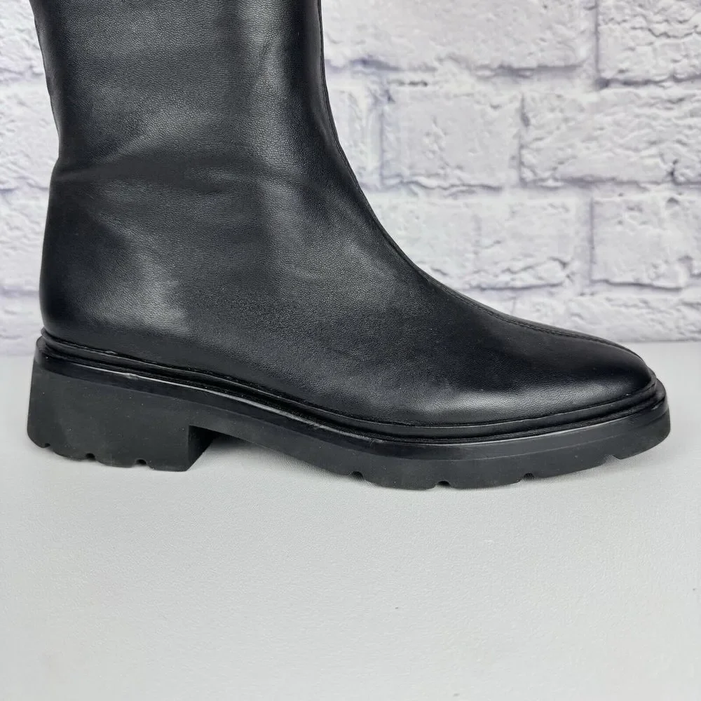 AMPUTEE ONE 1 SINGLE RIGHT Vince Rune Water Repellant Black Leather Knee Boot 9 - Picture 6 of 14